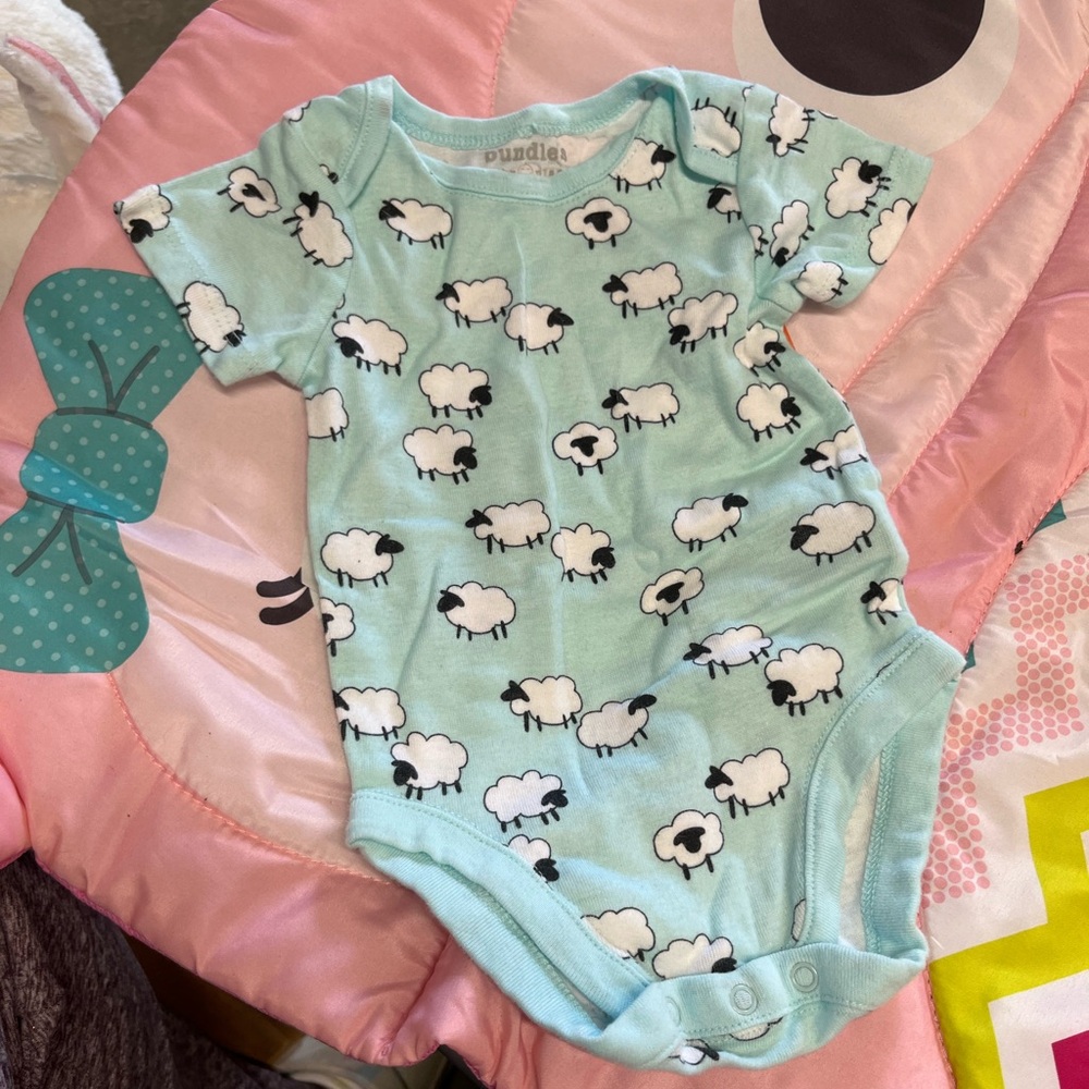 Cute Sheep Print Baby Onesie